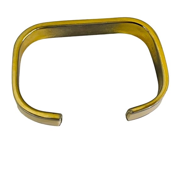 Vintage Gucci Cuff Bracelet Gold-Tone Square  Bangle 2 1/2" x 1 1/2" - Picture 4 of 11